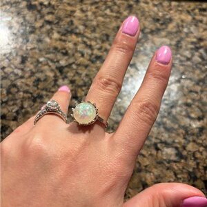Elegant Silver Opal Ring